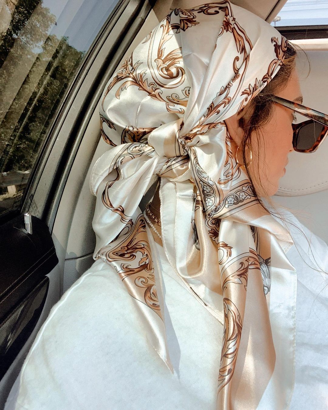 Head Wrap Turban - Syal Persegi Satin Jilbab Muslim Wanita