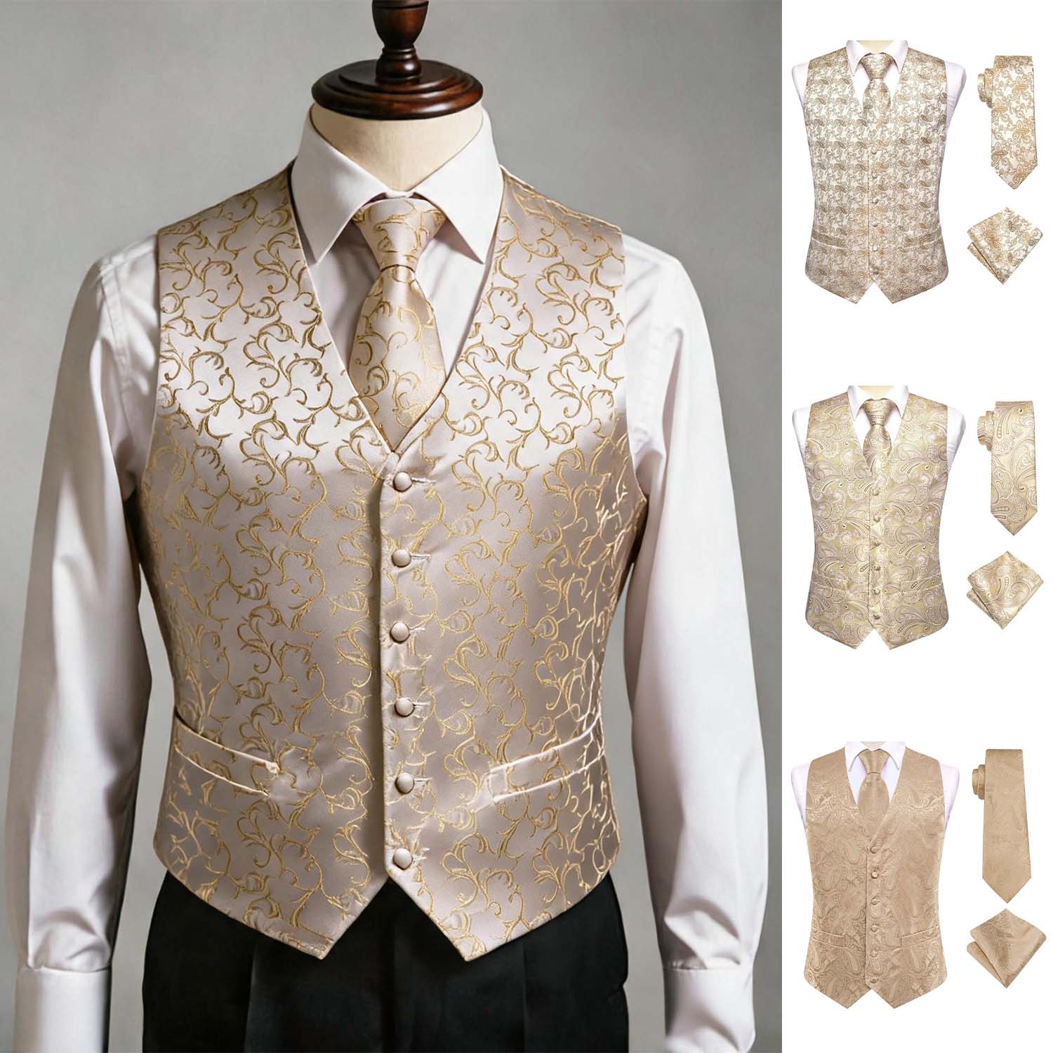 Pocket Square Set - Setelan Jas Pria Tiga Potong Warna
