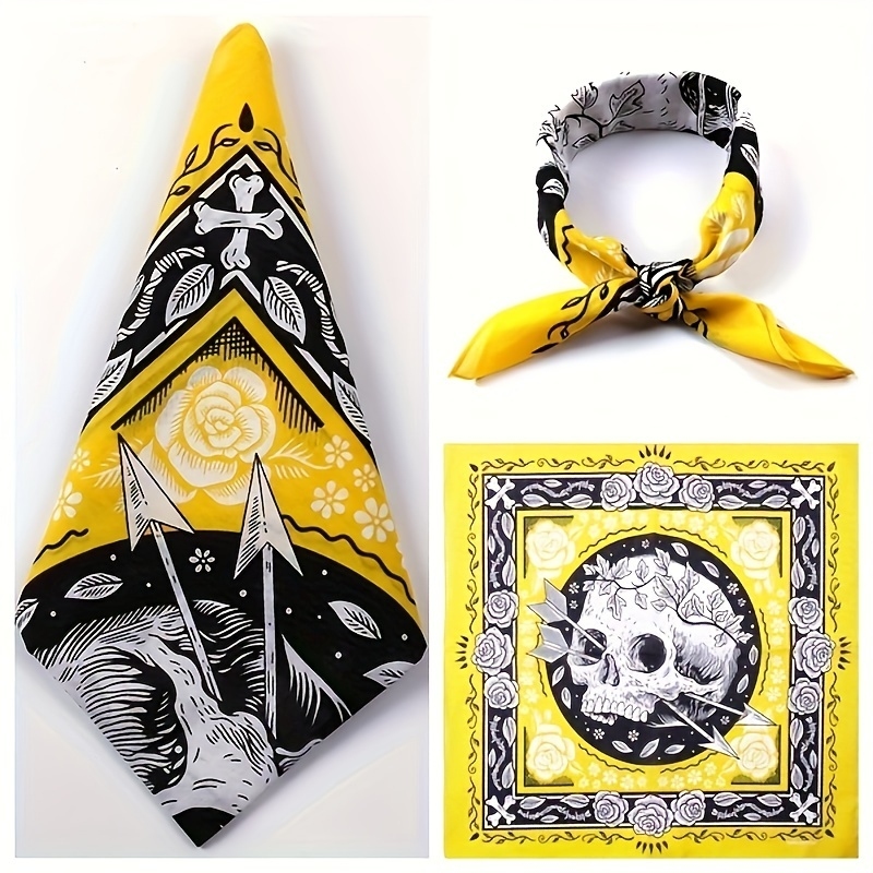 Skull Arrow Retro Headscarf Sq - Bandana Cotton ulasan dan harga
