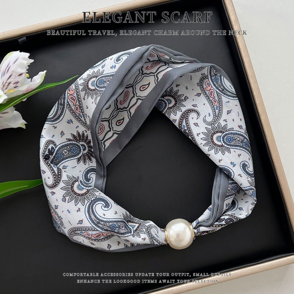 Selendang Sutra Mutiara dengan - Ascot Neck Scarf ulasan dan harga