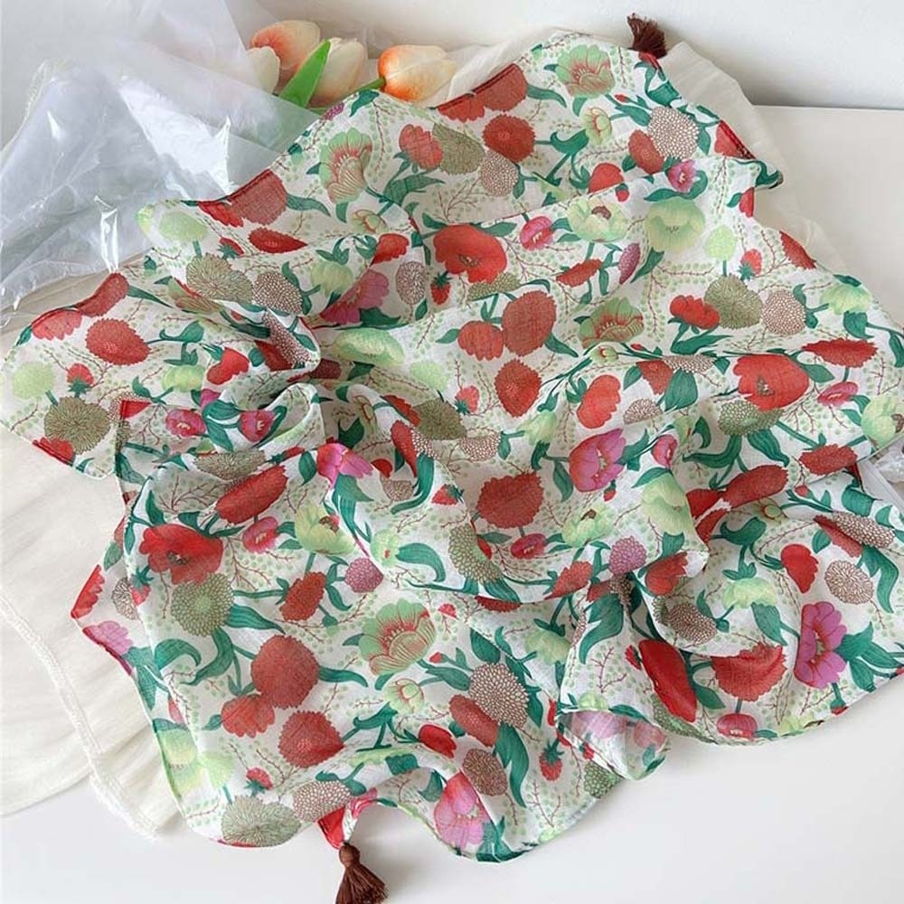 Syal Persegi Katun-Linen 60x60 - Bandana Cotton ulasan dan harga