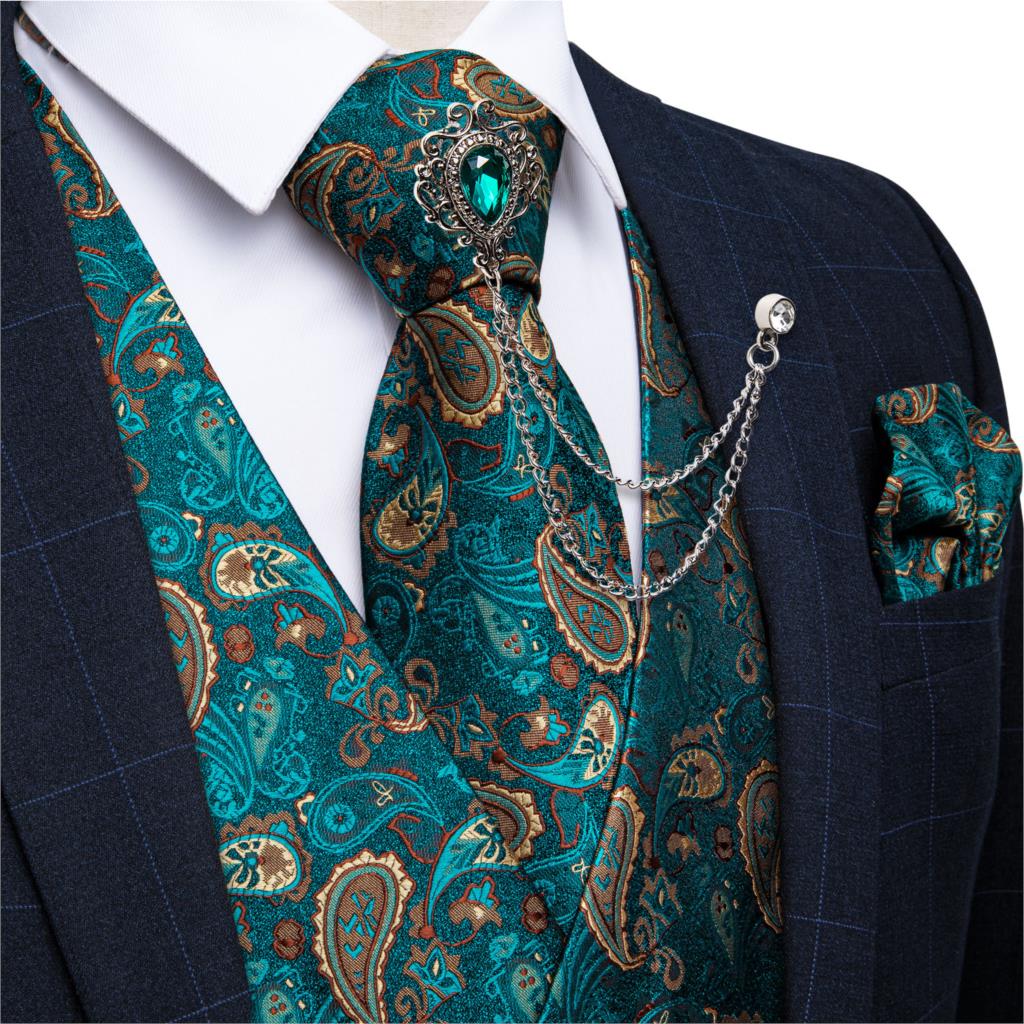 Rompi Jas Pria Warna Hijau Tea - Pocket Square Set ulasan dan harga
