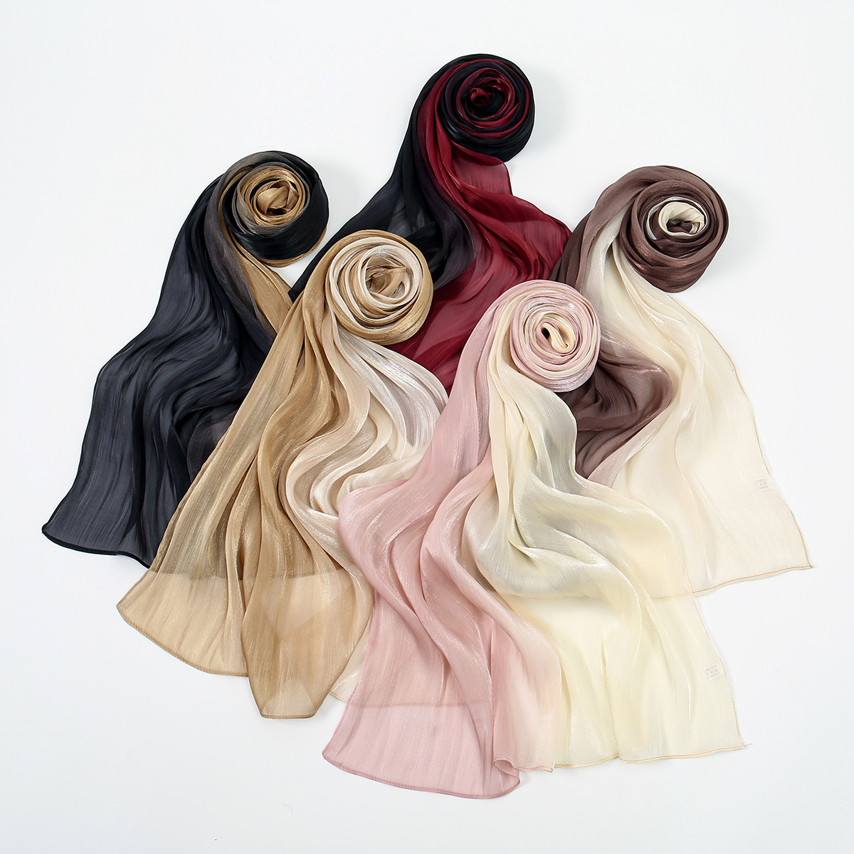 Hijab Sutra Berkilau Gradient  - Head Wrap Turban ulasan dan harga