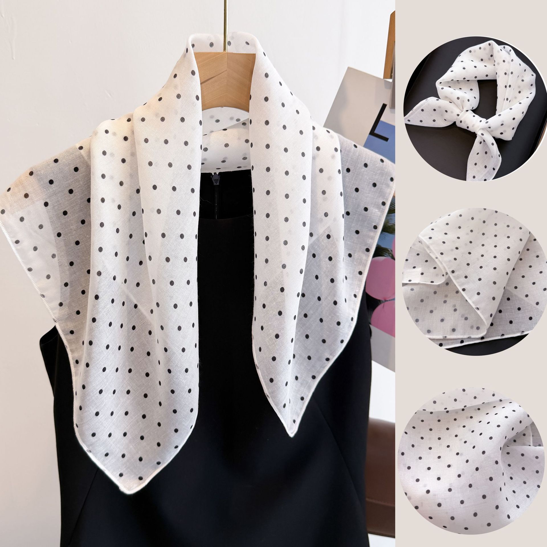 Syal Persegi Katun Linen 50cm  - Bandana Cotton ulasan dan harga