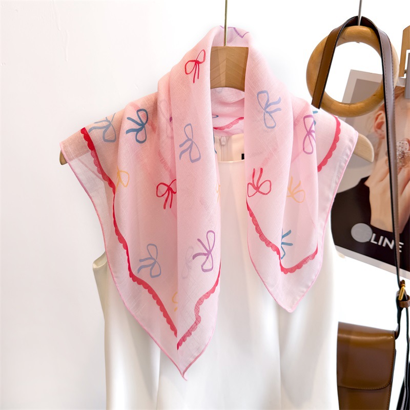 Syal Persegi Katun Linen 50cm  - Bandana Cotton ulasan dan harga